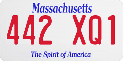 MA license plate 442XQ1