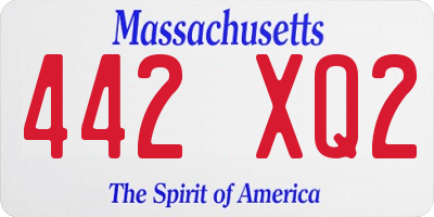 MA license plate 442XQ2