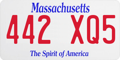MA license plate 442XQ5