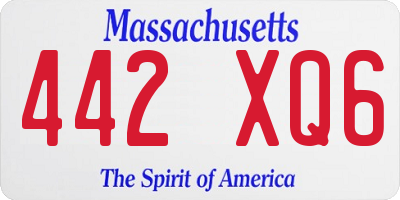 MA license plate 442XQ6