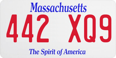 MA license plate 442XQ9