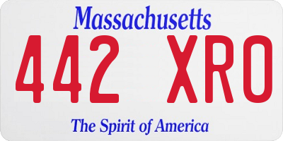 MA license plate 442XR0