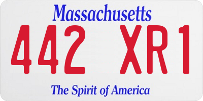 MA license plate 442XR1