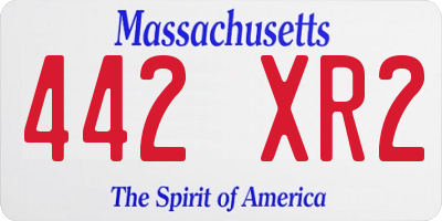 MA license plate 442XR2