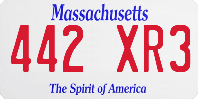 MA license plate 442XR3