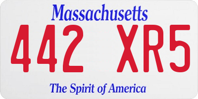 MA license plate 442XR5