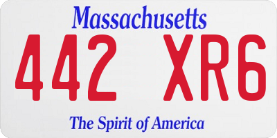 MA license plate 442XR6