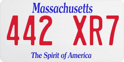MA license plate 442XR7