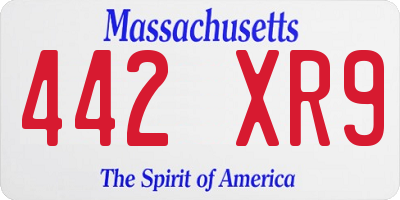 MA license plate 442XR9