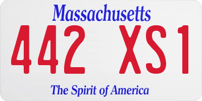 MA license plate 442XS1