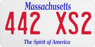 MA license plate 442XS2
