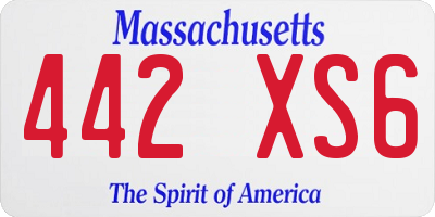 MA license plate 442XS6