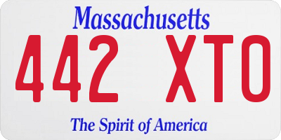 MA license plate 442XT0