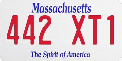 MA license plate 442XT1