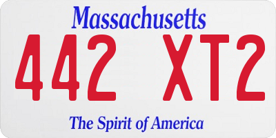 MA license plate 442XT2