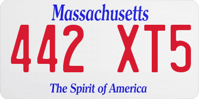 MA license plate 442XT5