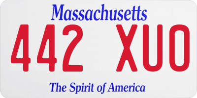 MA license plate 442XU0