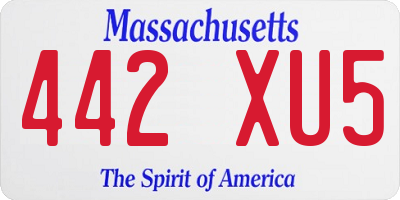 MA license plate 442XU5