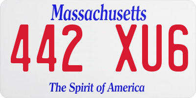 MA license plate 442XU6