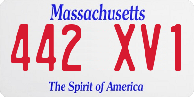MA license plate 442XV1