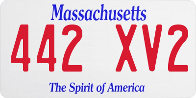 MA license plate 442XV2