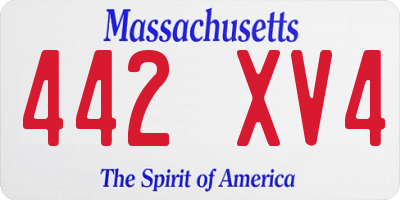 MA license plate 442XV4