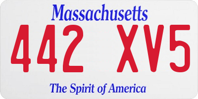 MA license plate 442XV5