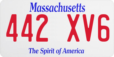 MA license plate 442XV6
