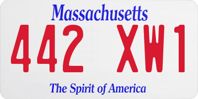 MA license plate 442XW1