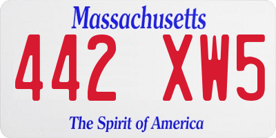 MA license plate 442XW5