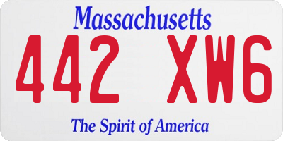 MA license plate 442XW6