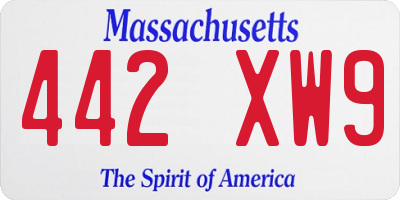 MA license plate 442XW9