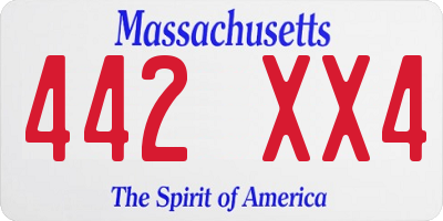 MA license plate 442XX4