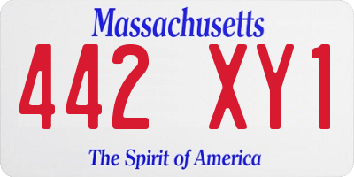 MA license plate 442XY1