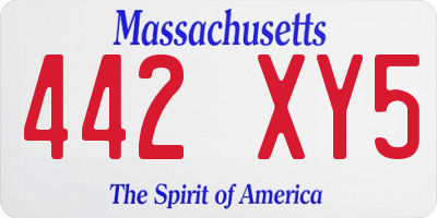MA license plate 442XY5