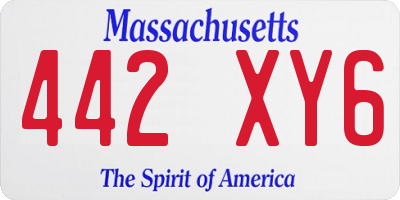 MA license plate 442XY6