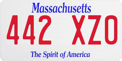 MA license plate 442XZ0