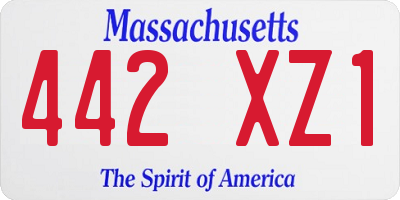 MA license plate 442XZ1
