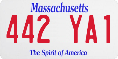 MA license plate 442YA1