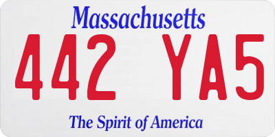 MA license plate 442YA5