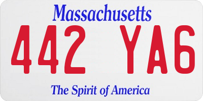 MA license plate 442YA6