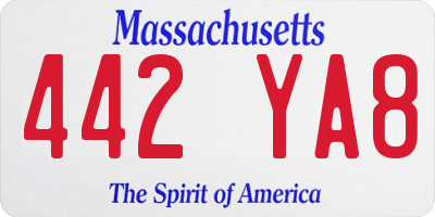 MA license plate 442YA8