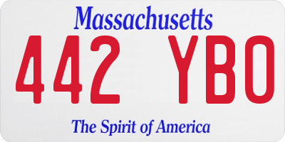 MA license plate 442YB0