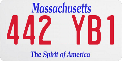 MA license plate 442YB1