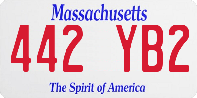 MA license plate 442YB2