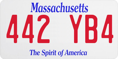 MA license plate 442YB4