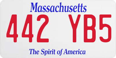 MA license plate 442YB5