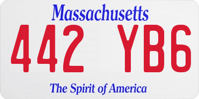 MA license plate 442YB6