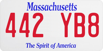 MA license plate 442YB8