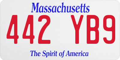 MA license plate 442YB9